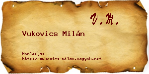 Vukovics Milán névjegykártya