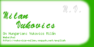 milan vukovics business card