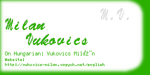 milan vukovics business card